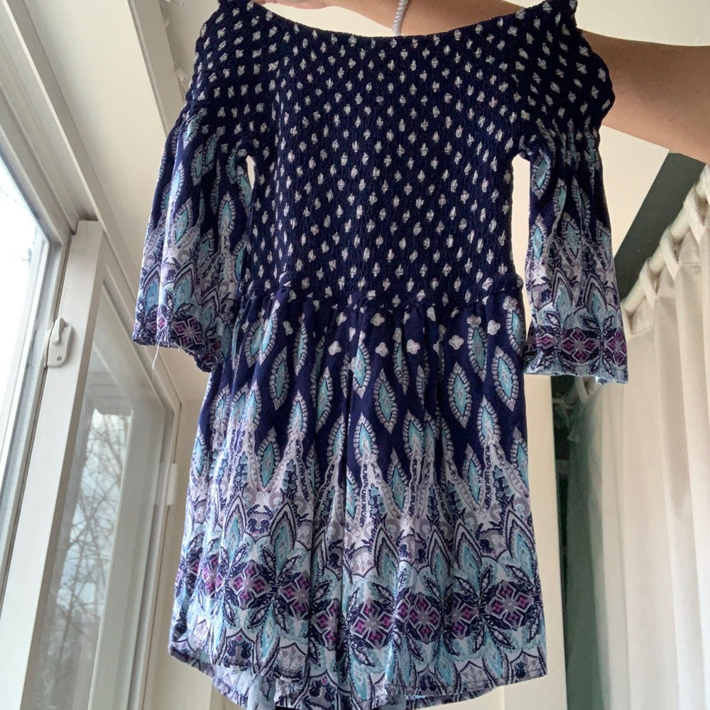 Japna Kids Girls Size 14 Patterned Blue Romper